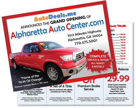 Alpharetta postcard design and postcard printing